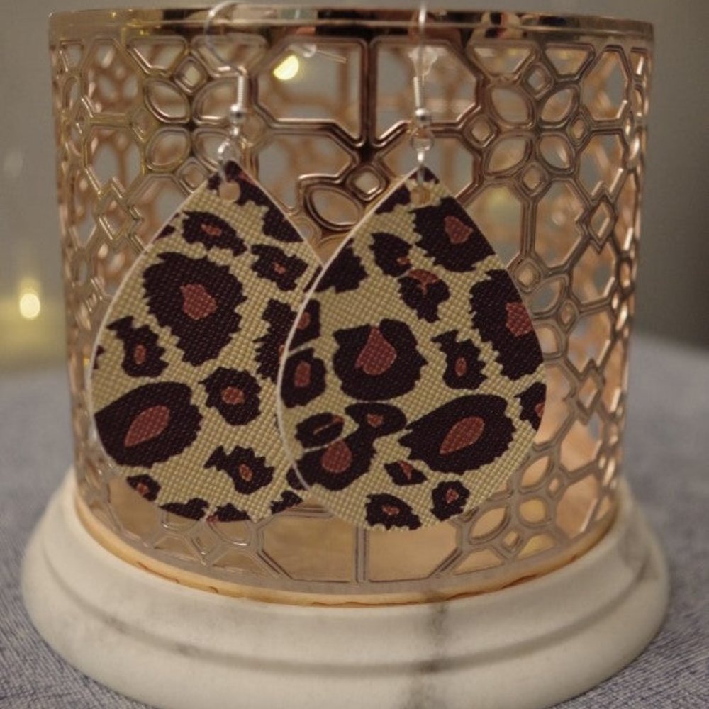 Leopard Teardrop Earrings